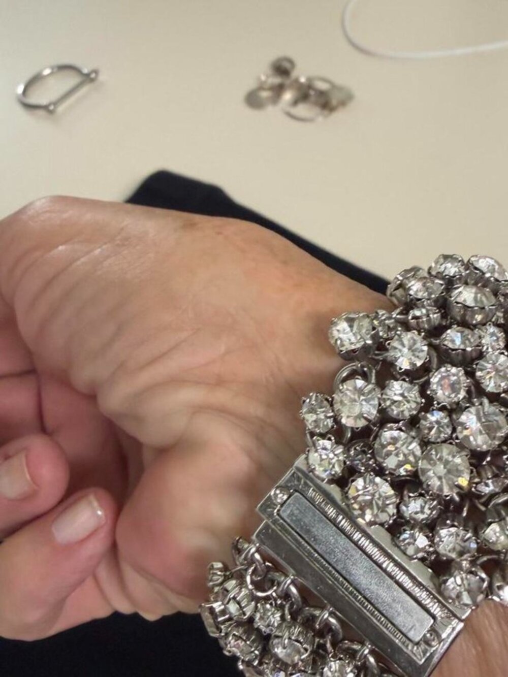 Silver rhinestone bracelet